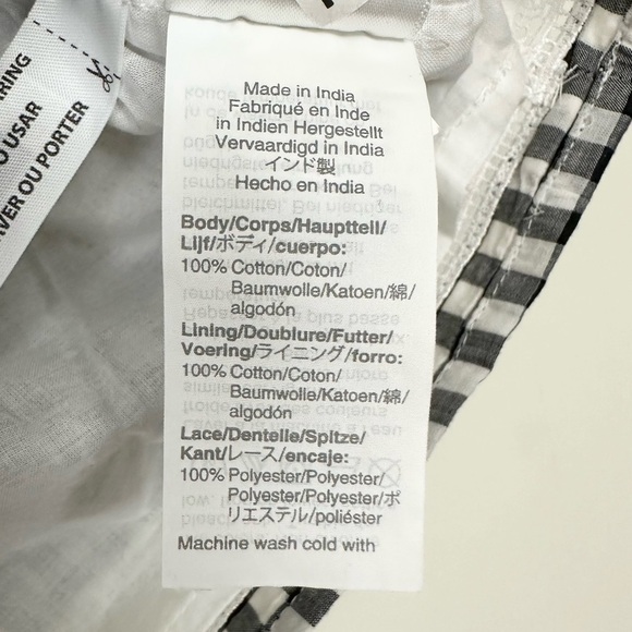 J. Crew Short Sleeve Daisy Chain Peplum Blouse Black White Gingham #AJ433 - Picture 8 of 11